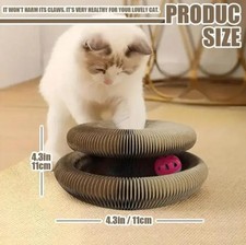 USA- Accordion Magic Organ Cat Scratching Board Toy Kitty Kurlz Ball Scratch Pad