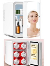 LED Makeup Mirror Mini Fridge for Beauty Skincare Drinks Medications Snacks