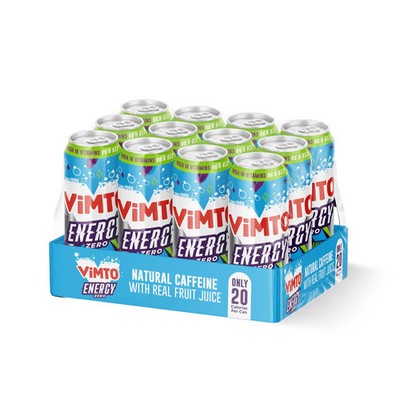 Vimto Original Energy Drink 500ml Dosen (12er Pack) ? Ohne Zuckerzusatz, echtes Obst