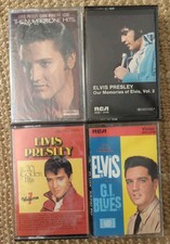 Elvis Presley 4 Cassette Lot 20 Golden Hits, Number 1 Hits, GI Blues, Memories