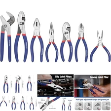 7-Piece Pliers Set Groove Joint Long Nose Slip Joint Diagonal