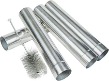 Stainless Steel Stove Pipes Kit, Wood Chimney Flue 4 Pipes, 1 Brush 