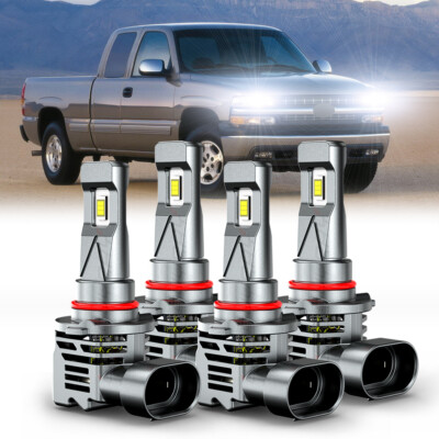 For Chevy Silverado 1500 2500HD 1999-2006 LED Headlight Kit Hi+Lo Beam 9005 9006