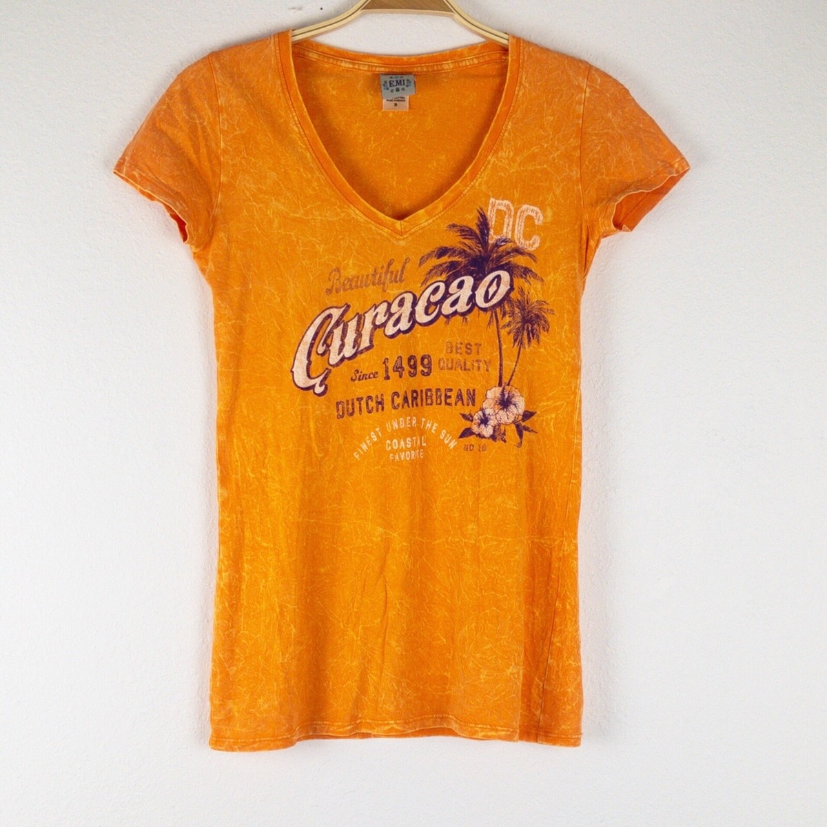 EMI Women's Size S Short Sleeves Orange Cotton Tee | eBay