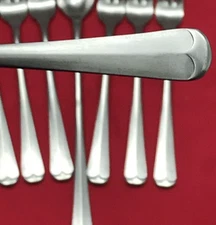 8 Pc Stainless Steel NOTTINGHAM by Grand Prix Japan Seafood Forks Iced Tea Spoon