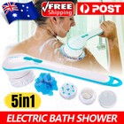 5 in 1 Electric Body Brush Long Handle Bath Shower Back Scrubber AU