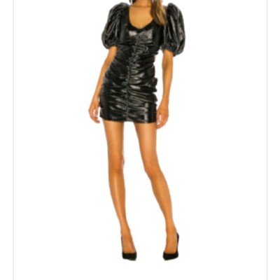 RONNY KOBO BLACK FAUX PATENT LEATHER PUFF SLEEVE DRESS SIZE SMALL NWT $470 | eBay RONNY KOBO BLACK FAUX PATENT LEATHER PUFF SLEEVE DRESS SIZE SMALL NWT $470 | eBay