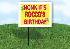 ROCCO'S HONK ITS BIRTHDAY 18 in x 24 in Yard Sign Road Sign with Stand