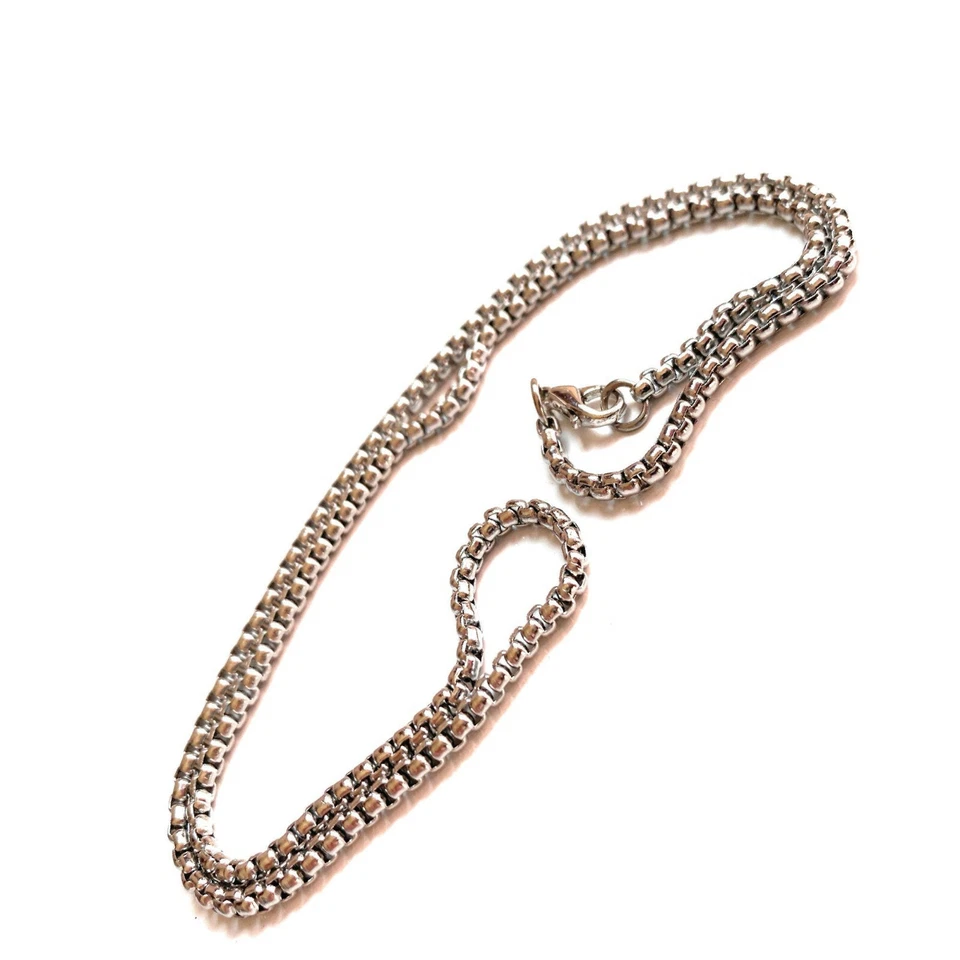 Collana catenina in acciaio inox da uomo donna girocollo catena lunga 40 45 cm - Immagine 4 di 4