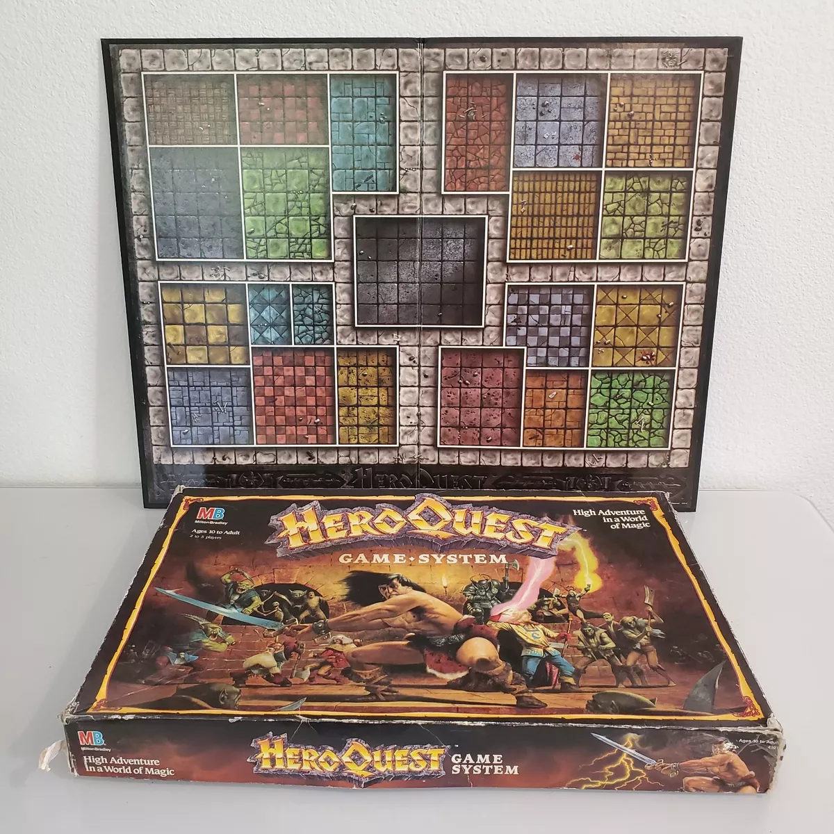 HeroQuest Board Game Board & Box ONLY VTG Replacement Part Damaged As-is