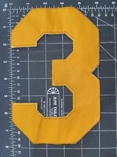 # 3 Number Three #3 No. Numero Tres Patch Jersey Uniform Sports Gold Yellow NBA