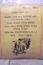 ROYZE CARBURETOR  KIT SO38K FITS AUDI *V/W DASHER SOLEX32/35 DIDTA 1973-1975