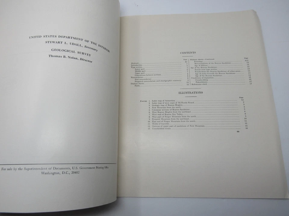 Type Section Beacon Sandstone of Antarctica USGA Paper Philip Hayes SIGNED 1963 - Image 2 of 4