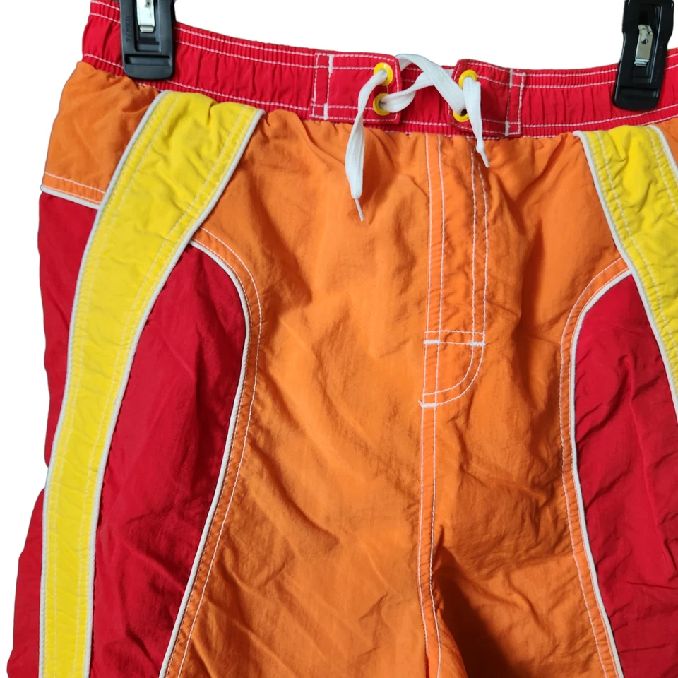 Bañador corto vintage Sand N Sun para hombre forro de malla juvenil talla L 14-16 naranja Foto 3 de 4
