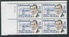 Scott # C-113...33 Cent...Air Mail...Verville...Plate Block