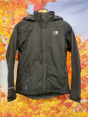 Karrimor Weathertite grau schwarze Nylonjacke mit durchgehendem Reißverschluss. UK Junge Alter 11, Alter 12