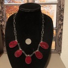 Vintage Jewelry COIN SILVER ( .900) & Genuine RED JASPER Necklace, Stamped  "SS" — photo 1