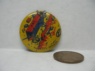 Vintage Eppy Cowboys & Indians Western Tin Pendant Charm #1