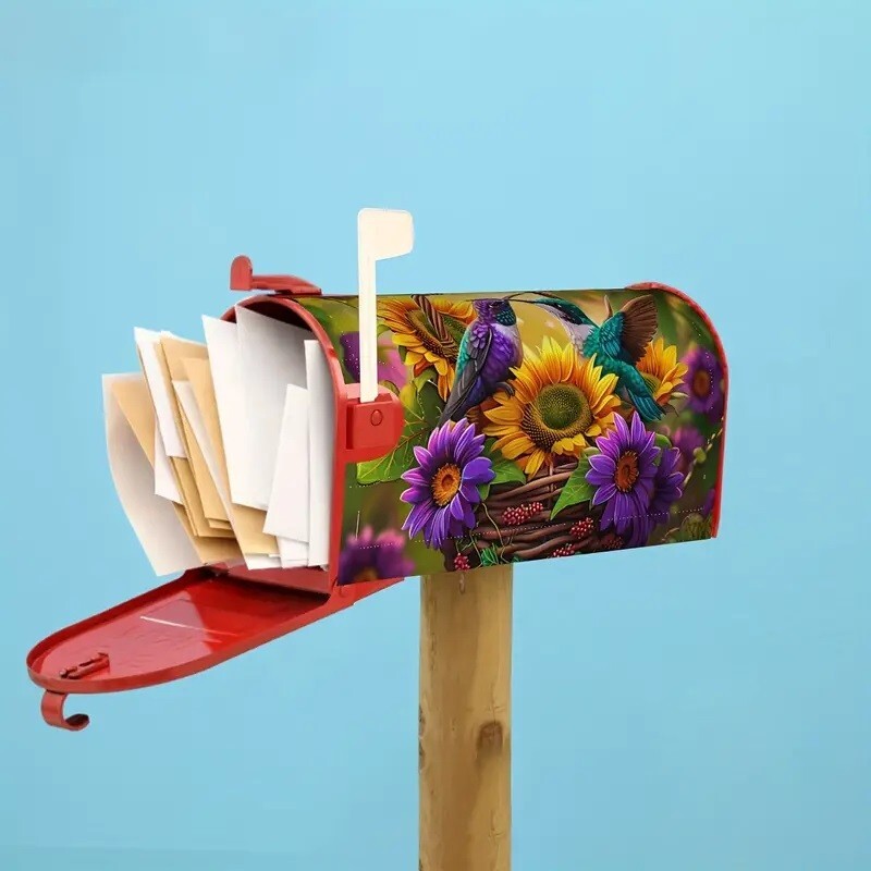 Mailbox Cover Wrap Flowers Hummingbirds Mailbox Protector Decoration eBay