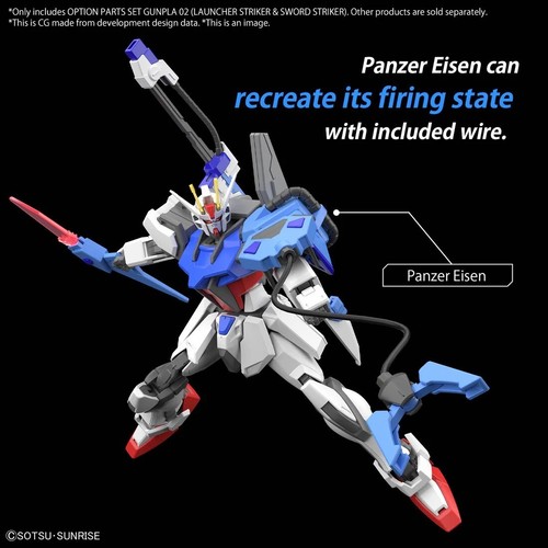 Bandai Gundam OPTION PARTS SET GUNPLA 02 LAUNCHER STRIKER & SWORD STRIKER 1/144 - Foto 7 di 16