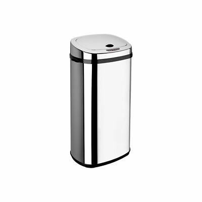42L Küche Sensor Eimer Automatik Abfalleimer Home Office Chrom Deckel Silber Eimer