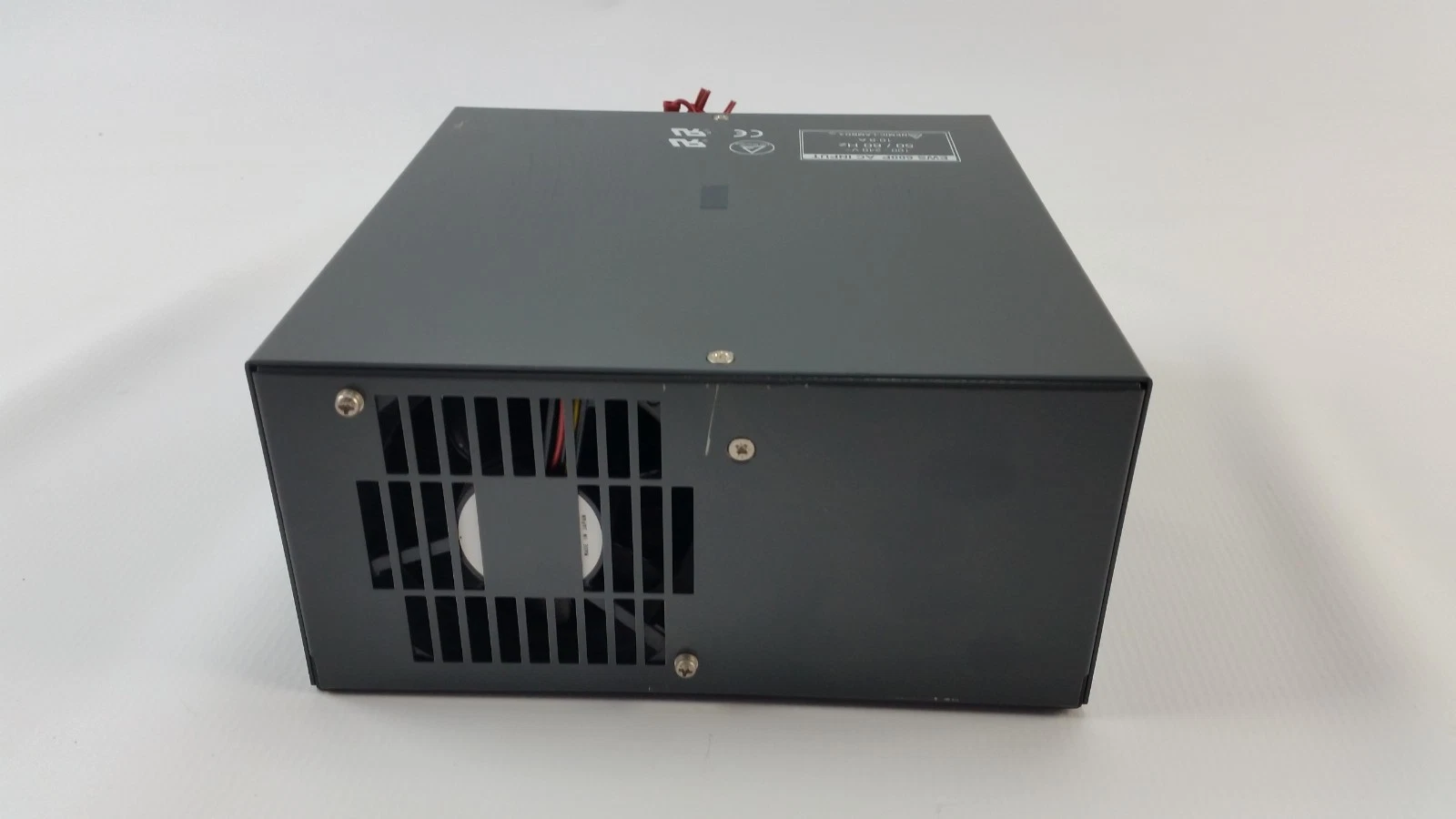 Rear end of the EWS600P-24 power supply with the cooling fan grille