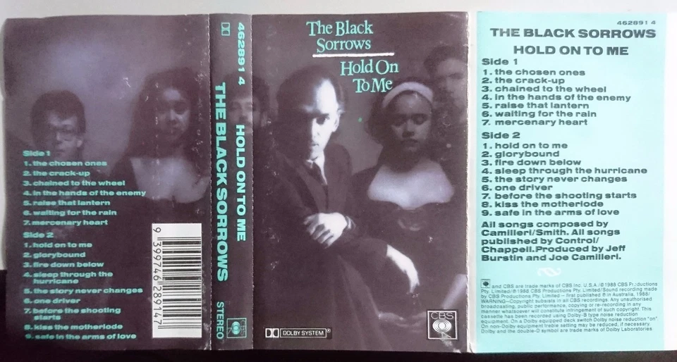 The Black Sorrows – Hold On To Me. Cassette Rare 1988 CBS Australia Rock - Image 2 of 2