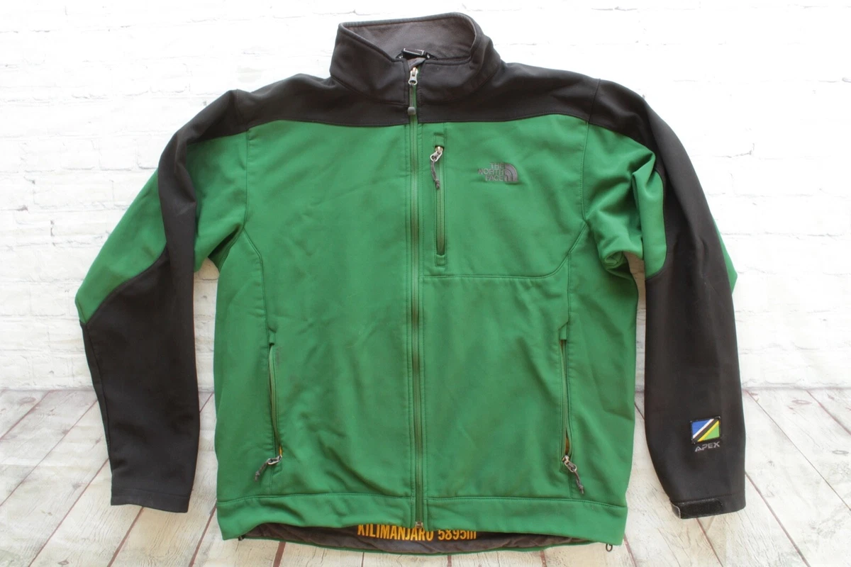 Mens NORTH FACE Kilimanjaro Africa Green Apex Bionic Soft Shell Zip Jacket XL