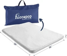 Hiccapop Playpad For Pack-n-Play Washable 1" Thick Mattress Topper & Carry Bag