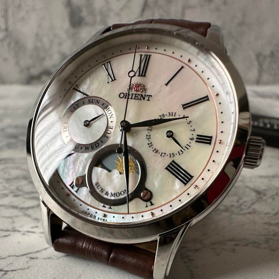 未使用 ORIENT Sun & Moon KUE0-UAA0 オリエント Orient Sun Moon Quartz Men's Vintage Watch KUE0-UAA0 for