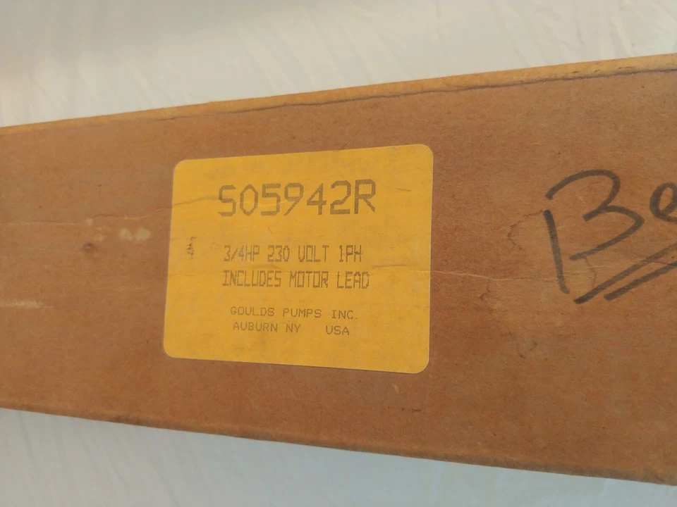 Motor Bomba Goulds S05942R 3/4HP 230V 1 Fase 2 Alambres - NUEVO STOCK ANTIGUO Foto 3 de 4