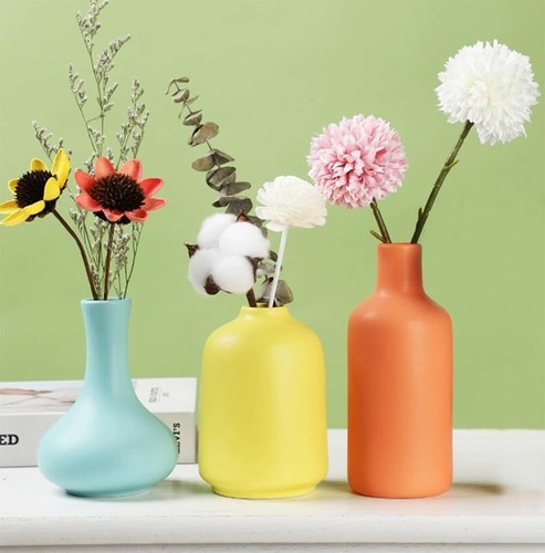 Ceramic Colorful Flower Vase for Home Desk Bookshelf Decor Modern Farmhouses ... - Picture 2 of 4