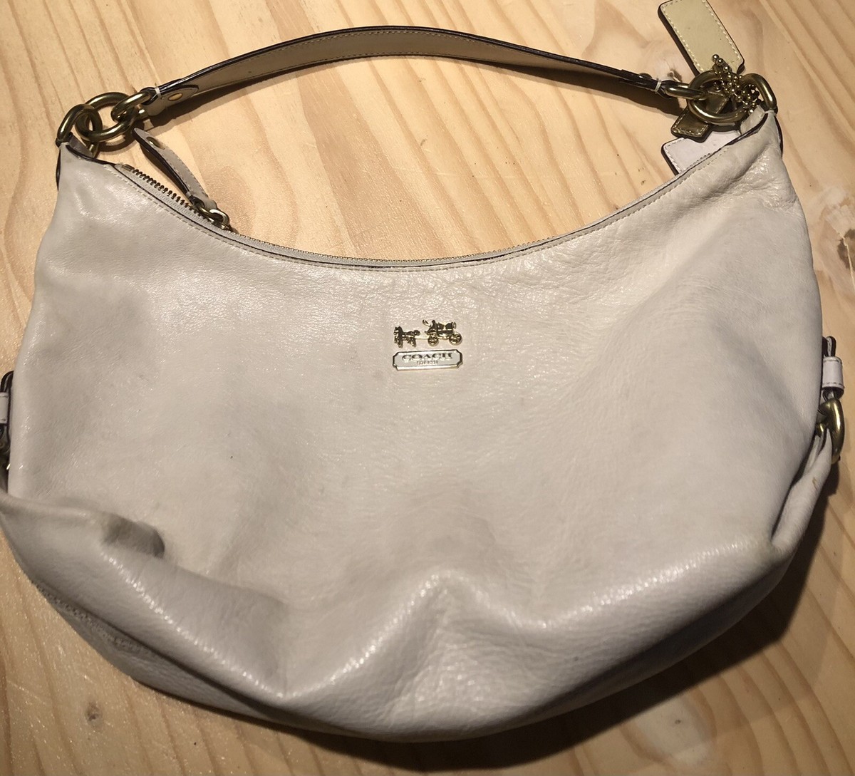 【COACH】WHITE LEATHER HAND BAG 453T バッグ coach white leather Medium handbag (See Pics For Details) | eBay