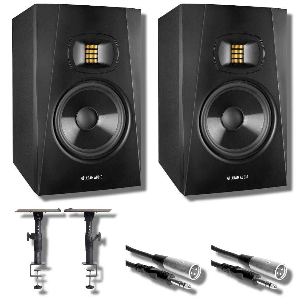 Adam Audio T8V Studio Monitor (Pair) with Desk Clamp Stands Adam Audio T8V Studio Monitor (Pair) with Desk Clamp Stands