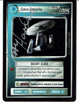 STAR TREK CCG ALTERNATE UNIVERSE ULTRA RARE FUTURE ENTERPRISE signed