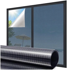 One Way Privacy Window Film Reflective Window Tint for Home,Static Cling Mirr...