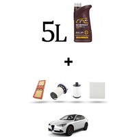 Hoffcar Set Service 4 Filter Und 5L ÖL FüR Alfa Romeo Stelvio (949) 2.2 D