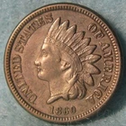 1860 U.S. INDIAN HEAD CENT PENNY 1c COIN (AU-About Uncirculated) Full “LIBERTY”