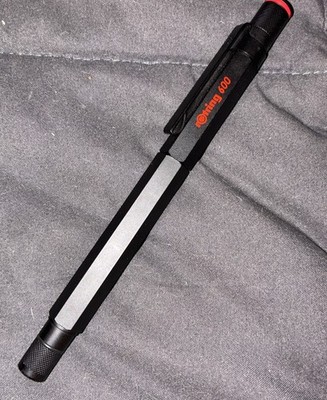 Original (1990s) rOtring 600 Rollerball Pen Matte Black Germany Knurled Vintage
