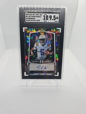 2025 Leaf Metal Sports Heroes - Jayden Daniels /35 Silver Crystal Auto