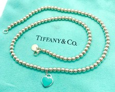 Tiffany  Co. Return to Tiffany Blue Enamel Mini Heart Pendant Necklace 16"