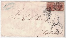 D&auml;nemark 1863, Mi. 9(2), Bedarfsbrief, NS "26" HJ&Oslash;RING