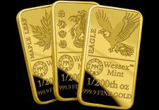 Wessex Mint 4 x 1/200th oz American Eagle 999.9 Fine Gold Bar RRP £185