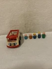 VTG Fisher Price 1969 Little People Family Mini Bus #141 W/5 People FREE SHIP