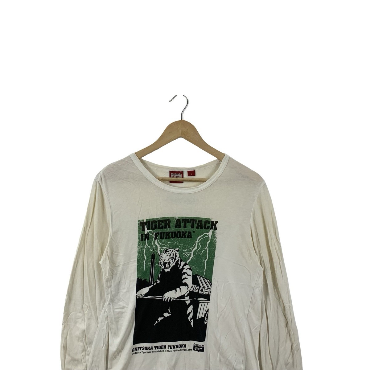 Vintage Onitsuka Tiger Attack in Fukuoka Graphic Long Sleeve Tee