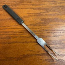 VTG EKCO Carving Serving BBQ Meat Fork Stainless Steel Black Handle Utensil 12in