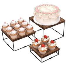 Buffet Risers and Stands, 3 Tier Wood Display Risers, Cake  Cupcake Stands, ...