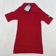 Vintage Fila Red White Line Polo Made In Italy Metal Snap NEW With Tags