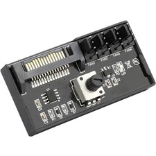 PC System Fan Controller Hub 4 Port PWM SATA Powered 12V 60W Adjustable Cooling