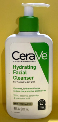 CeraVe Hydrating Facial Cleanser Daily Face Wash Dry Skin 8 fl oz no date